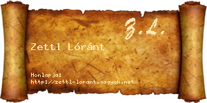 Zettl Lóránt névjegykártya